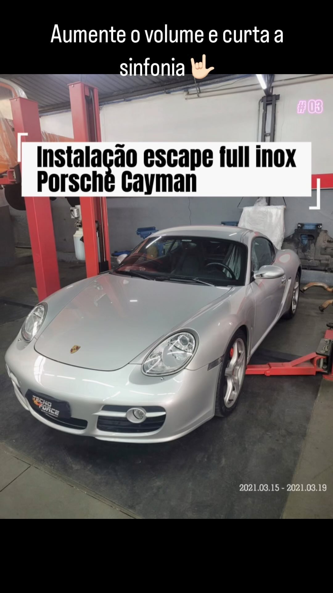 Porsche Cayman com instalação de escape full inox